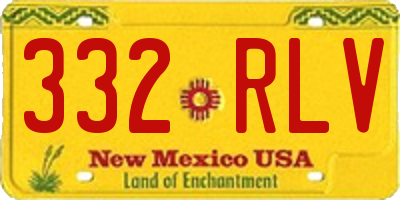 NM license plate 332RLV