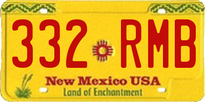 NM license plate 332RMB