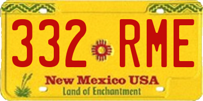 NM license plate 332RME