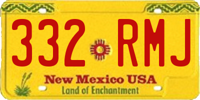 NM license plate 332RMJ