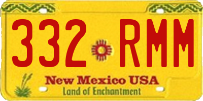 NM license plate 332RMM