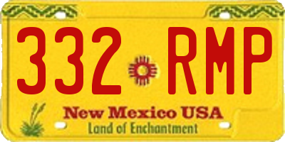 NM license plate 332RMP