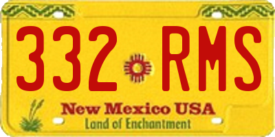 NM license plate 332RMS