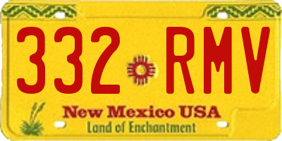 NM license plate 332RMV