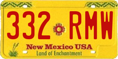 NM license plate 332RMW