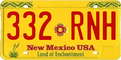 NM license plate 332RNH