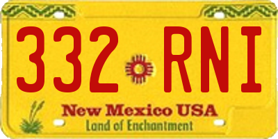 NM license plate 332RNI