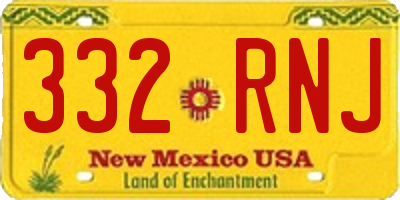 NM license plate 332RNJ