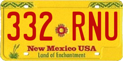 NM license plate 332RNU