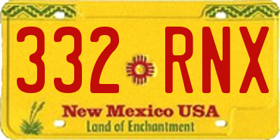 NM license plate 332RNX