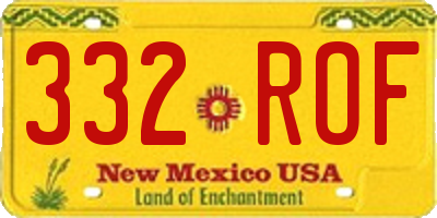 NM license plate 332ROF
