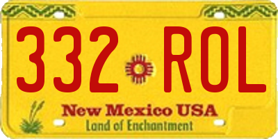 NM license plate 332ROL