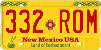 NM license plate 332ROM