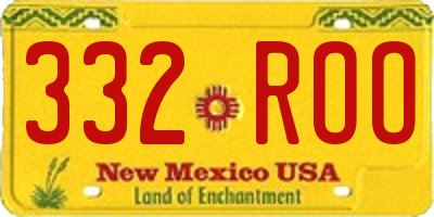 NM license plate 332ROO