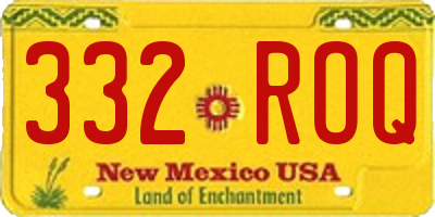 NM license plate 332ROQ