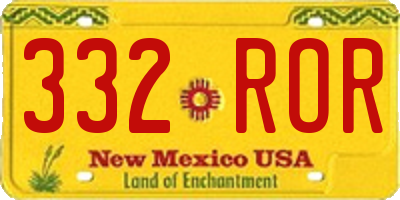 NM license plate 332ROR