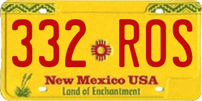 NM license plate 332ROS
