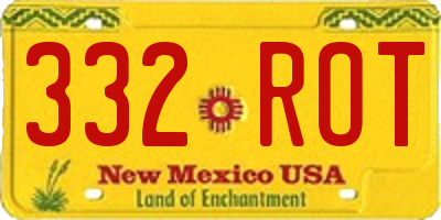 NM license plate 332ROT
