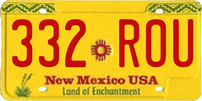 NM license plate 332ROU