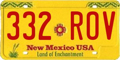 NM license plate 332ROV