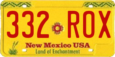 NM license plate 332ROX