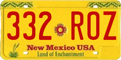 NM license plate 332ROZ