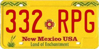 NM license plate 332RPG