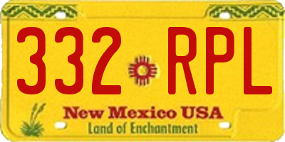 NM license plate 332RPL
