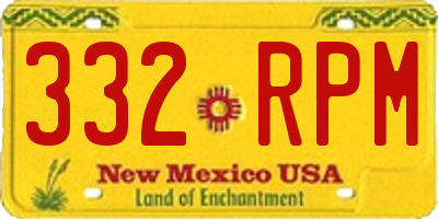 NM license plate 332RPM