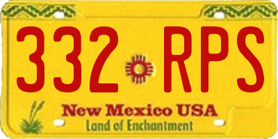 NM license plate 332RPS