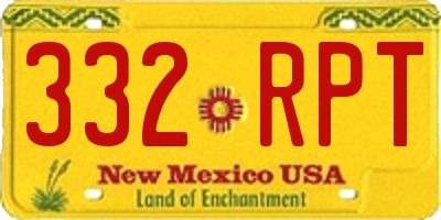 NM license plate 332RPT