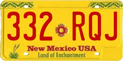 NM license plate 332RQJ