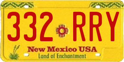 NM license plate 332RRY