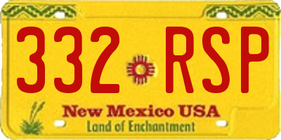 NM license plate 332RSP