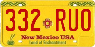 NM license plate 332RUO