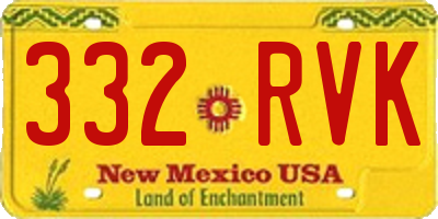 NM license plate 332RVK