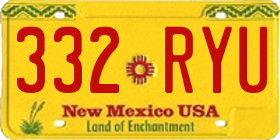 NM license plate 332RYU