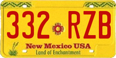 NM license plate 332RZB