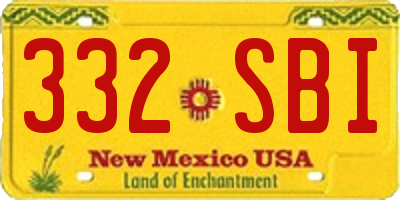 NM license plate 332SBI