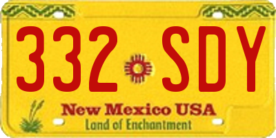 NM license plate 332SDY