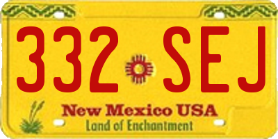 NM license plate 332SEJ