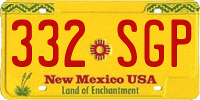 NM license plate 332SGP