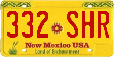 NM license plate 332SHR