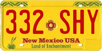 NM license plate 332SHY