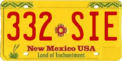 NM license plate 332SIE