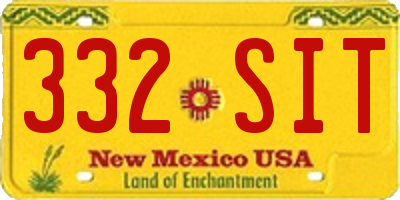 NM license plate 332SIT