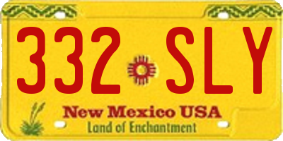 NM license plate 332SLY