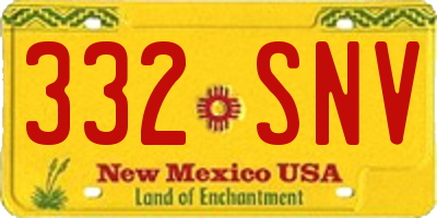 NM license plate 332SNV