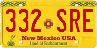 NM license plate 332SRE