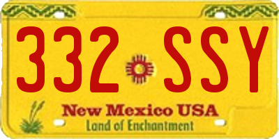 NM license plate 332SSY